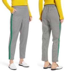 Halogen Green Casual Stripe Houndstooth Print Pant